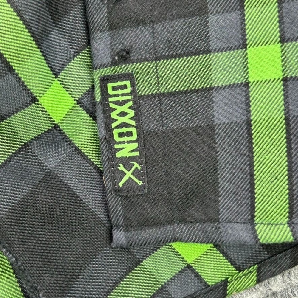 Dixxon Flannel Co Lime Green Black Plaid Button Down Shirt Womens Small Workwear - Picture 8 of 16